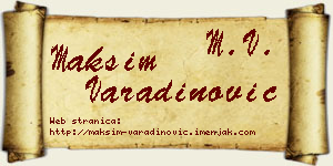 Maksim Varadinović vizit kartica